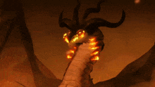 a painting of a monster with horns and wings