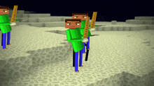 a group of minecraft characters holding a ruler with the numbers 1 2 3 4 5 6 7 8 9 and 10 on it