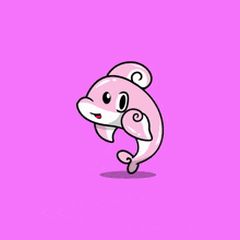 a pink whale with white spots on its body