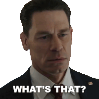 a man in a suit says what 's that