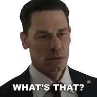 a man in a suit says what 's that