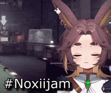 a girl with bunny ears and the hashtag #noxiiijam on the bottom
