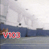 a tennis court with the word v103 on the bottom