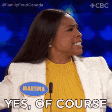 Yes Of Course Martina GIF - Yes Of Course Martina Family Feud Canada GIFs