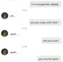 a screenshot of a text conversation between jimmy and someone
