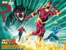a comic book page with the word speed metal on it