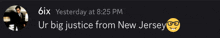 a screenshot of a message from yesterday at 8:25 pm