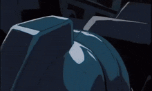 a close up of a robot 's head with a black background .