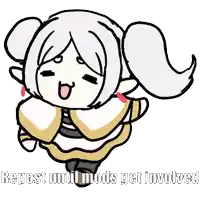 a cartoon drawing of a girl with the words repost until mods get involved