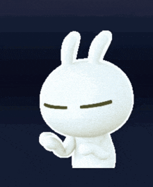 a white rabbit with a pink heart above its head