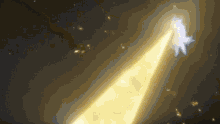 a beam of light is coming from a star in space