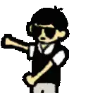 a pixel art of a man wearing sunglasses .