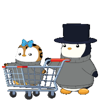 Shopping Penguin Sticker - Shopping Penguin Thanksgiving Stickers