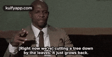 [right Now We'Re] Cutting A Tree Downby The Leaves. It Just Grows Back..Gif GIF - [right Now We'Re] Cutting A Tree Downby The Leaves. It Just Grows Back. I Love-this-man-so-much Terry Crews GIFs