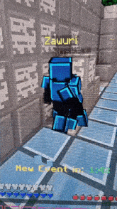 a screenshot of a video game shows a character named zawuri