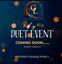 an advertisement for a duet event coming soon