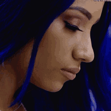 a close up of a woman 's face with the hashtag #thenextbigthing visible