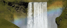 iceland waterfall rainbow
