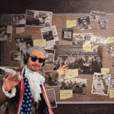 a man stands in front of a bulletin board that says how to be better than george washington on it