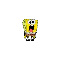 a cartoon of spongebob with his mouth open and his tongue out