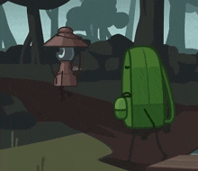 a cartoon drawing of a backpack with the letter j on it