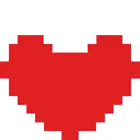 a pixel art heart with a broken heart in the middle on a white background .