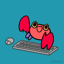 Hacking Crabby Crab GIF - Hacking Crabby Crab Pikaole GIFs