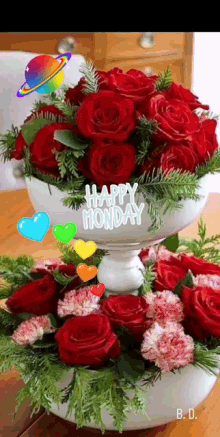 Happy Monday Roses GIF - Happy Monday Roses Flowers GIFs