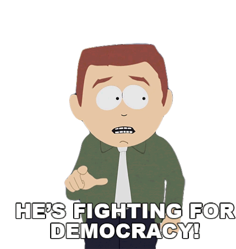 Hes Fighting For Democracy Stephen Stotch Sticker - Hes Fighting For Democracy Stephen Stotch South Park Stickers