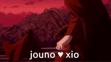 a picture of a person with the words jouno x io below them
