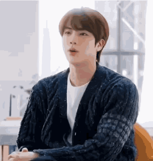 Seokjin Sweater GIF - Seokjin Sweater Handsome - Discover & Share GIFs