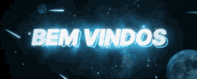 a blue background with the words bem vindos