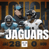 a poster for the jaguars shows a coach and players