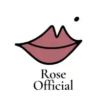 a logo for rose official has a drawing of a mouth