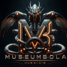 a logo for museum bola with a dragon and a snake