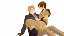 a 3d drawing of a man carrying another man