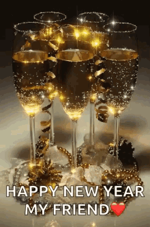 happy new year champagne animated text 2018