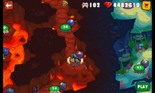 a screenshot of a game with the number 102 on the top