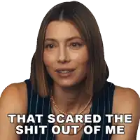 a woman says that scared the shit out of me in a sticker