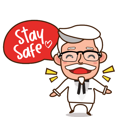 Kfc Malaysia Stay Safe Sticker - Kfc Malaysia Stay Safe Stay Home Stickers