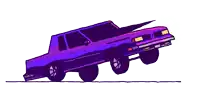 a purple car with the hood open and smoke coming out of it