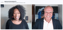 a woman and a man are on a video call with innovation insights