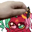 a cartoon drawing of a cat holding a donut over a cartoon octopus .