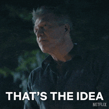 a man says that 's the idea with a netflix logo behind him