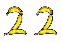 the number 22 is made out of bananas