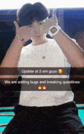 a man giving a thumbs up with a caption that reads update at 2 am guys