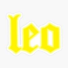 a yellow sticker that says leo on it