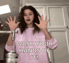 Selena Gomez Closing Hands GIF - Selena Gomez Closing Hands Washing Hands GIFs