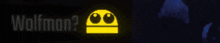 the word wolfman is on a black background