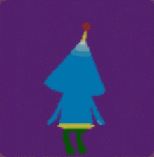 a cartoon character with a blue sweater and a yellow face